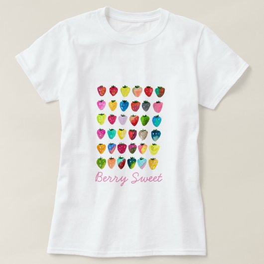 Erdbeersüße niedliche Fruchtfarbe T-Shirt (Design vorne)
