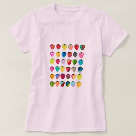 Erdbeersüße niedliche Fruchtfarbe T-Shirt (Design vorne)