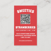 Erdbeerswirbel mit QR-Code Visitenkarte (Rückseite)