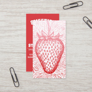 Erdbeerswirbel mit QR-Code Visitenkarte