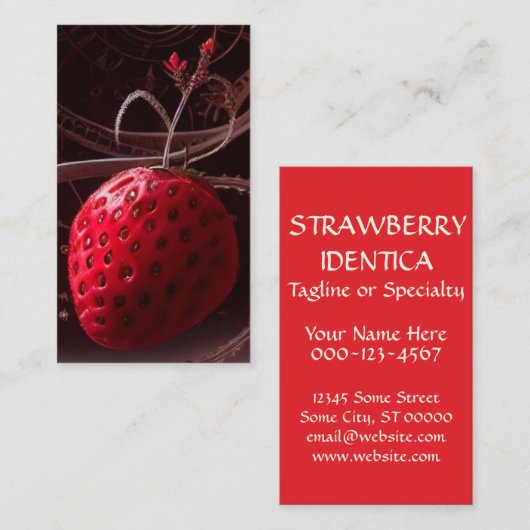 Erdbeerszene Visitenkarte (Vorne/Hinten)