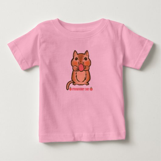 Erdbeertag für Chipmunk Baby T-shirt (Vorderseite)