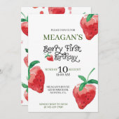 Erdbeerthema, erster Geburtstag, Kindergeburtstag (Vorne/Hinten)