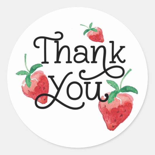 Erdbeerthema, erster Geburtstag, Kindergeburtstag Runder Aufkleber (Vorderseite)