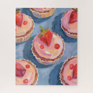 Erdbeertörtchen   Obst Wasserfarbe Feierlich Puzzle