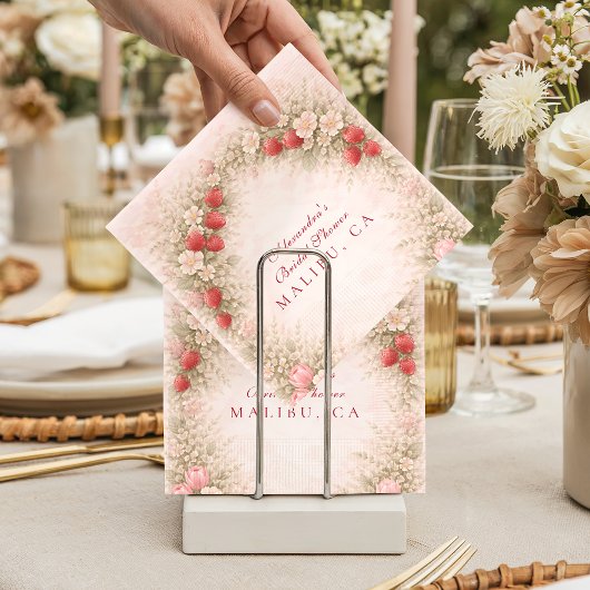 Erdbeerverliebte Hochzeitsdusche Serviette