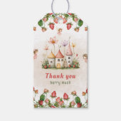 Erdbeerverzauberter Feengarten Geburtstag  Geschenkanhänger (Vorderseite)