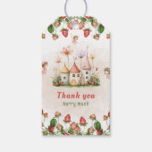 Erdbeerverzauberter Feengarten Geburtstag  Geschenkanhänger (Rückseite)