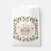 Erdbeerverzauberter Feengarten Geburtstag Geschenktütchen (Vorderseite)