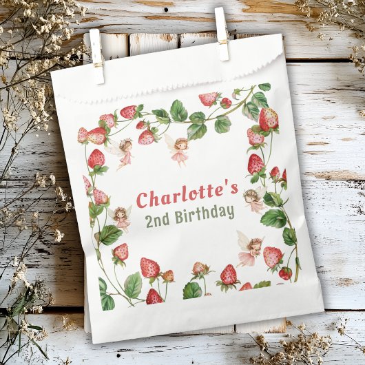 Erdbeerverzauberter Feengarten Geburtstag Geschenktütchen