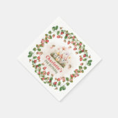 Erdbeerverzauberter Feengarten Geburtstag  Serviette (Ecke)