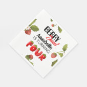 Erdbeervierter Geburtstag Serviette (Ecke)