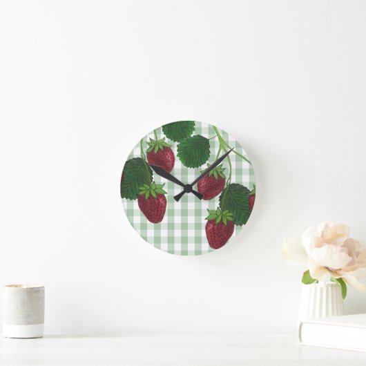 Erdbeervine Acrylwand Uhr (Zuhause)