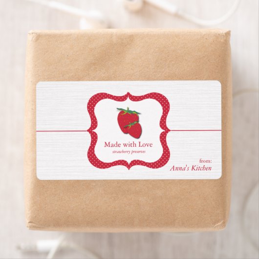 Erdbeervorräte - Etiketten von Lebensmittelverpack (Insitu)