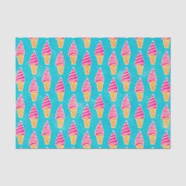 Erdbeerweiches Eistüte-Muster Seidenpapier