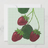 Erdbeerweine und Gingham: Party Einladung (Rückseite)