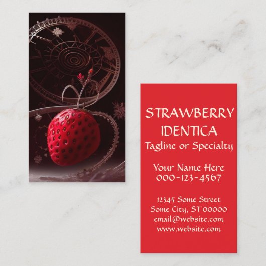 Erdbeerwinterszene Visitenkarte (Vorne/Hinten)
