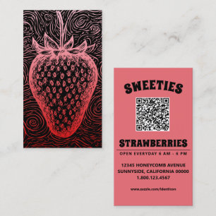 Erdbeerwirbel mit QR-Code Visitenkarte