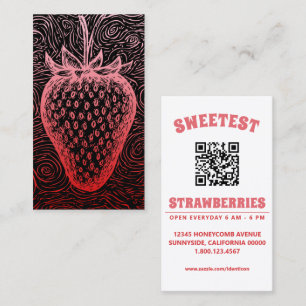 Erdbeerwirbel mit QR-Code Visitenkarte