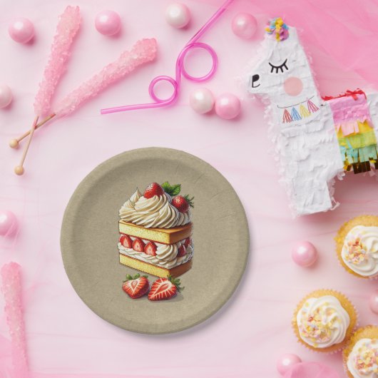 Erdbeerzapfel (Slice) Pappteller (Party)