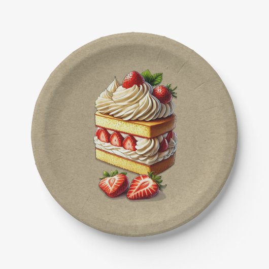 Erdbeerzapfel (Slice) Pappteller (Vorderseite)