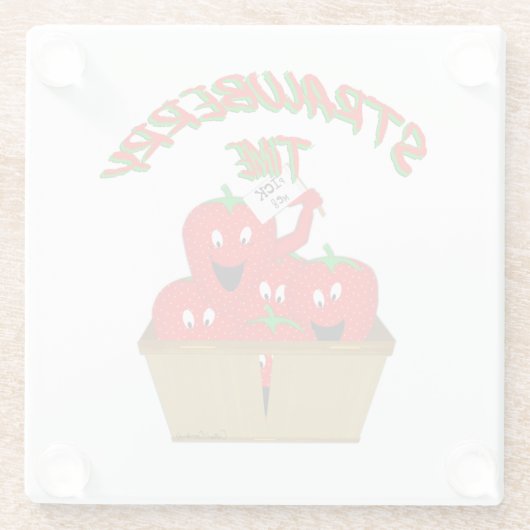 Erdbeerzeit! Glasuntersetzer (Rückseite)