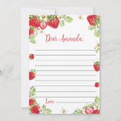 Erdbeerzeit Kapselnotizkarte Dankeskarte (Vorderseite)