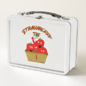 Erdbeerzeit! Metall Brotdose (Vorderseite)