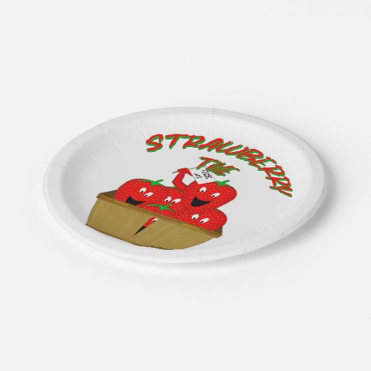 Erdbeerzeit! Pappteller (Schrägansicht)