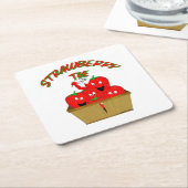 Erdbeerzeit! Rechteckiger Pappuntersetzer (angewinkelt)