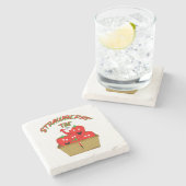 Erdbeerzeit! Steinuntersetzer (Seitenansicht)