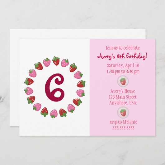 Erdbeerzirk Einladung (Vorne/Hinten)