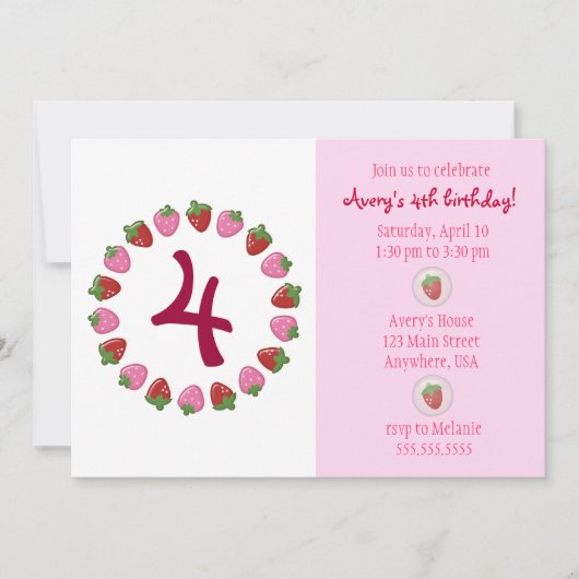 Erdbeerzirk Einladung (Vorderseite)