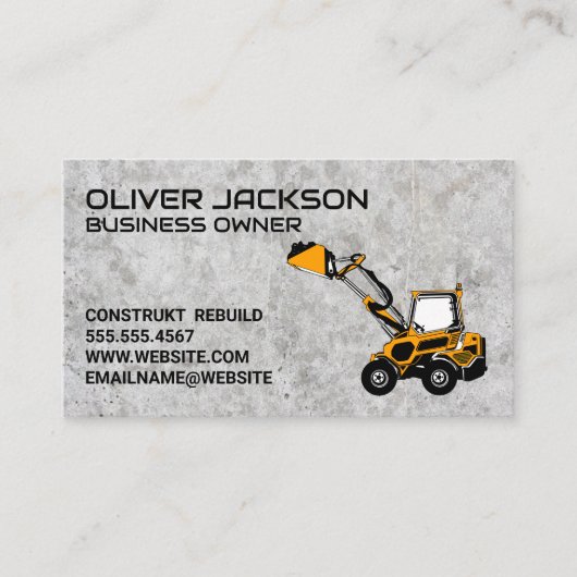 Erdbewegungsfahrzeug | Bau | Beton Visitenkarte (Vorderseite)