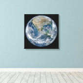 Erdblau Marmor Wrapped Canvas Leinwanddruck (Insitu (Holzboden))