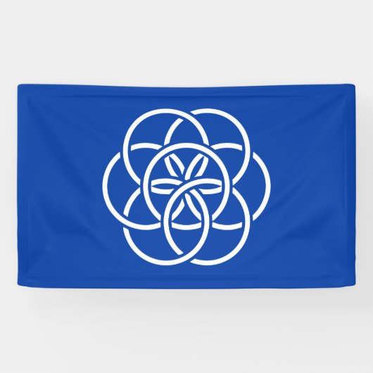 Erdblaue Flagge Terrakos Mensch Symbol Banner (Horizontal)