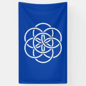 Erdblaue Flagge Terrakos Mensch Symbol Banner (Vertikal)