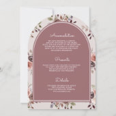 Erdblume in einer düsteren Rose Hochzeit Einladung (Rückseite)