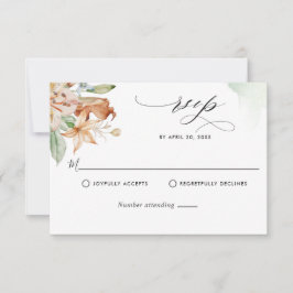 Erdblüten, grüne Aquarellsteine, Hochzeitssänger RSVP Karte