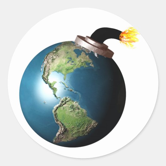 Erdbombe Runder Aufkleber (Vorderseite)