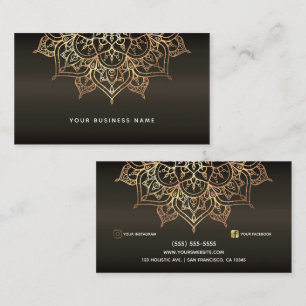 Erdbraun & Gold Mandala Holistic Spa Business  Visitenkarte