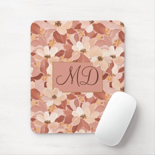 Erdbraune florale bemalte mousepad (Mit Mouse)