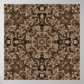 Erdbraune Swirl Mandala mit Holzkorneffekt Poster (Vorne)