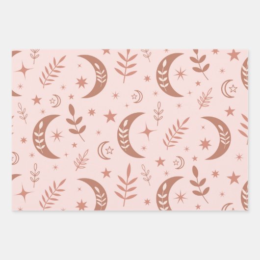 Erdbraunes bohobormondmuster auf Sahne Geschenkpapier Set (Vorderseite 2)