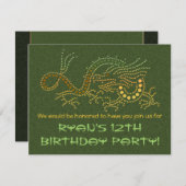 Erddrache-Party Einladung (Vorne/Hinten)