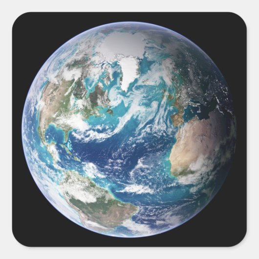 Erde 2 quadratischer aufkleber (Vorderseite)