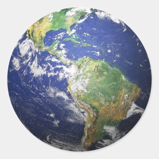Erde - 3D-Effekt Runder Aufkleber (Vorderseite)