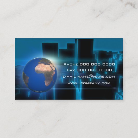 Erde Afrika Visitenkarte (Rückseite)