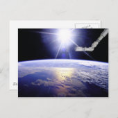 Erde als von der Raumstation aus gesehen Postkarte (Vorne/Hinten)