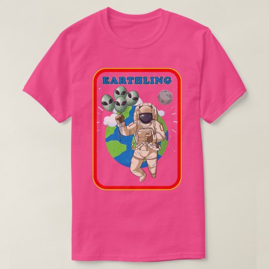 Erde Astronaut UFO Planet Erde T-Shirt (Design vorne)